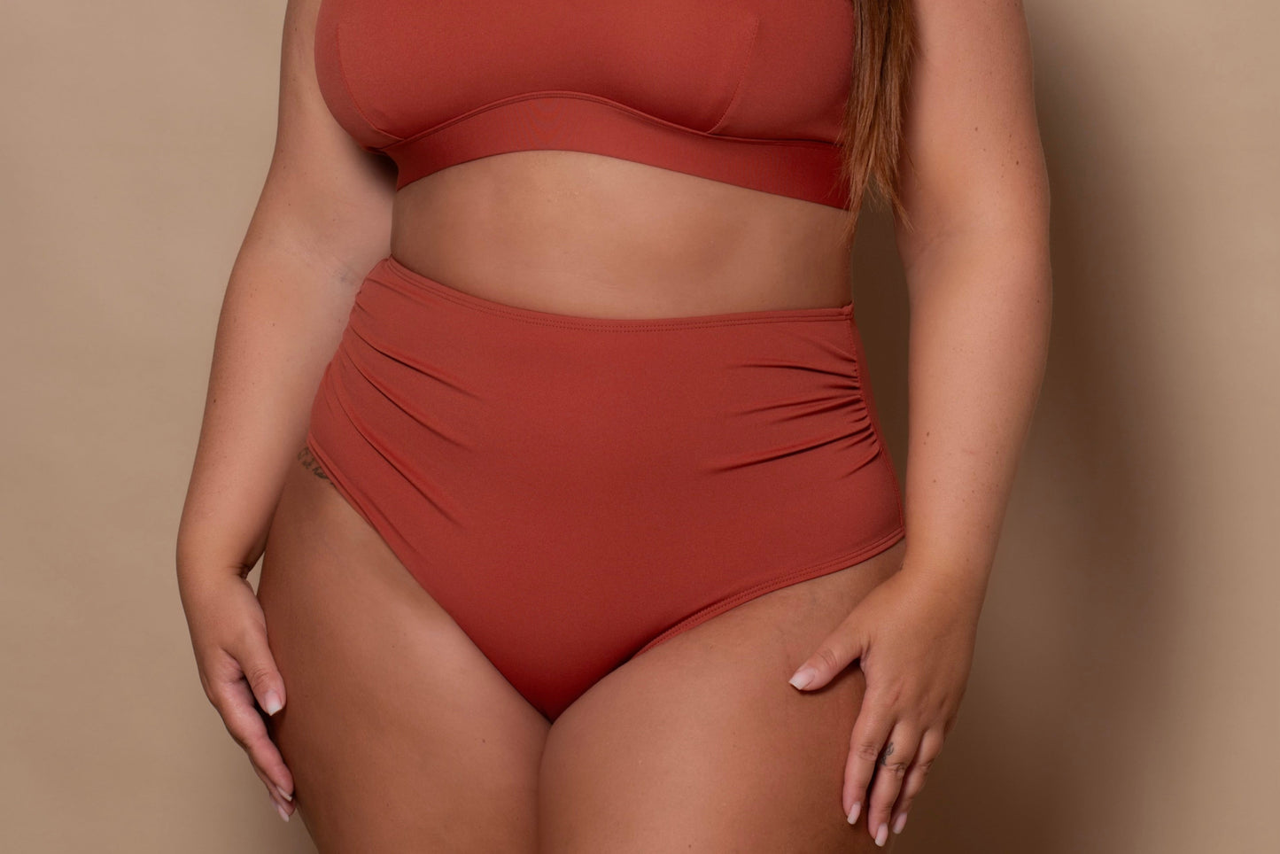 Rust Red High Waist Bikini Briefs