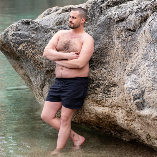 Men Swim Short Classic Fit Black