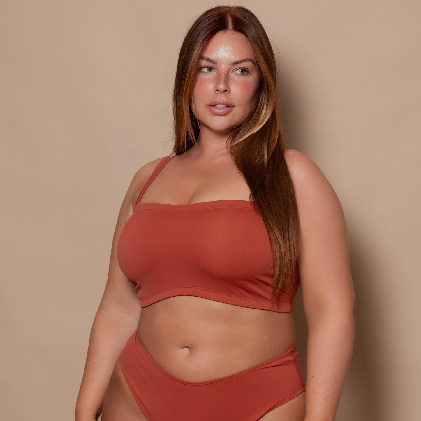 Rust Red Bandeau Multiway Bikini Top