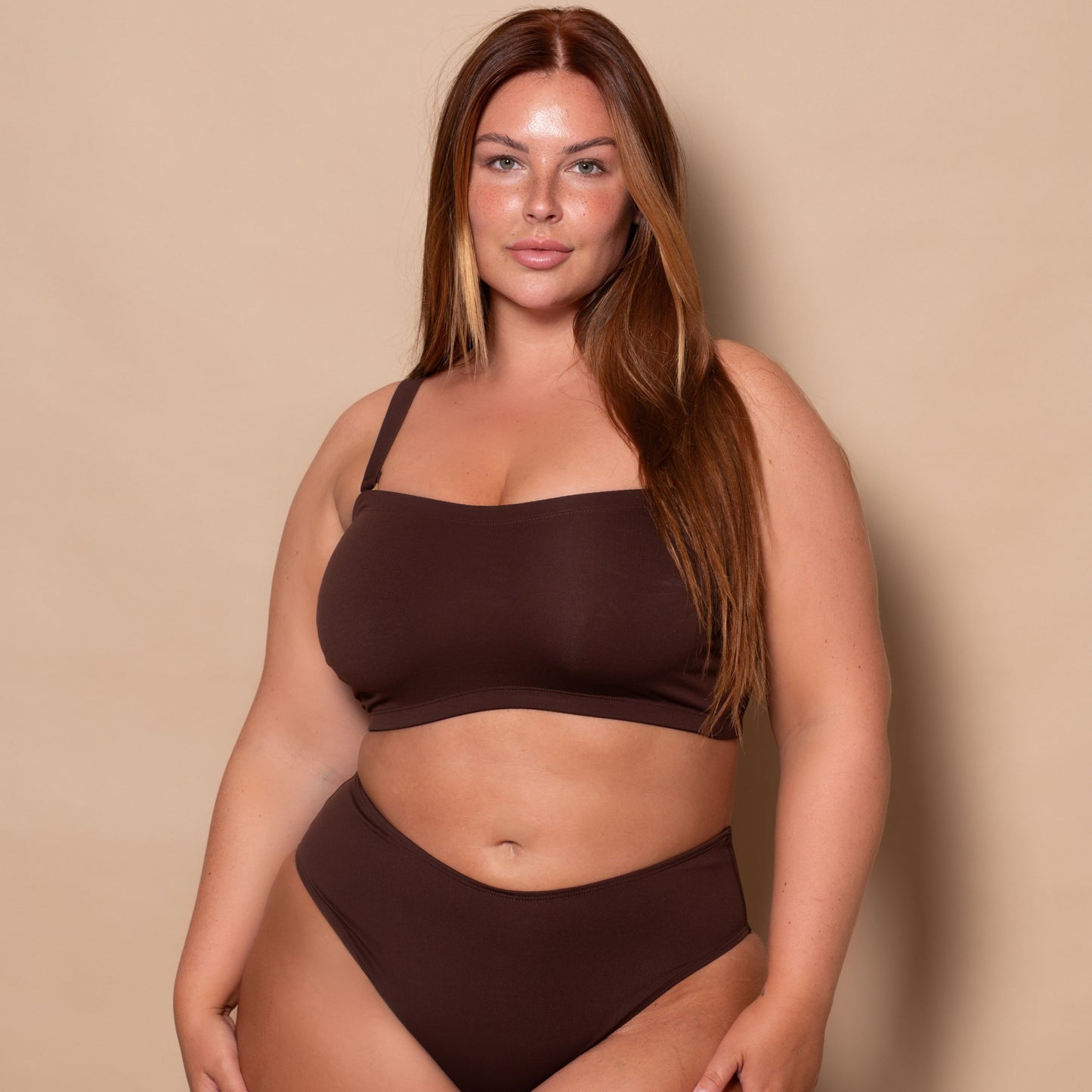 Coffee Bandeau Multiway Bikini Top