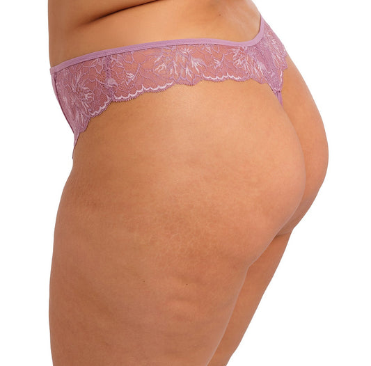 curvy woman wearing a highwaist thong in heather color
