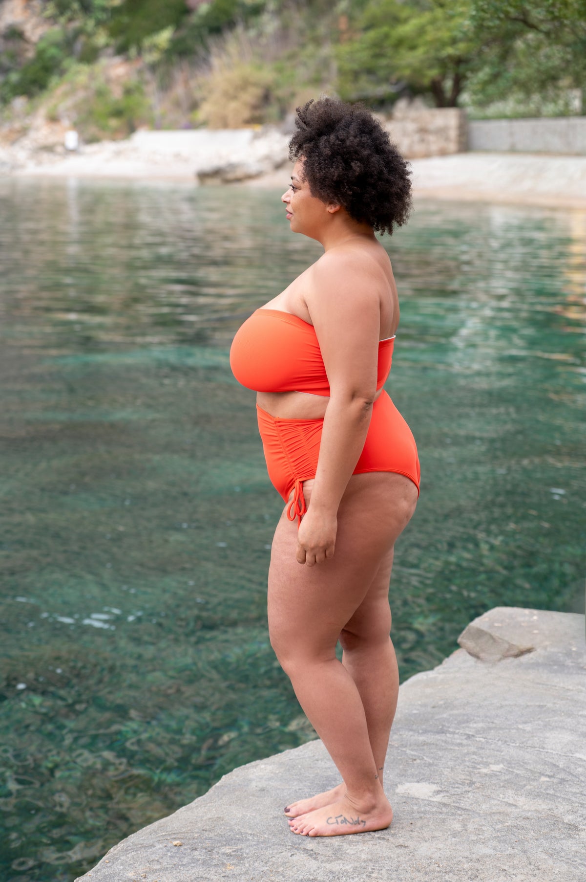 Azur Orange Bandeau Multiway Bikini Top
