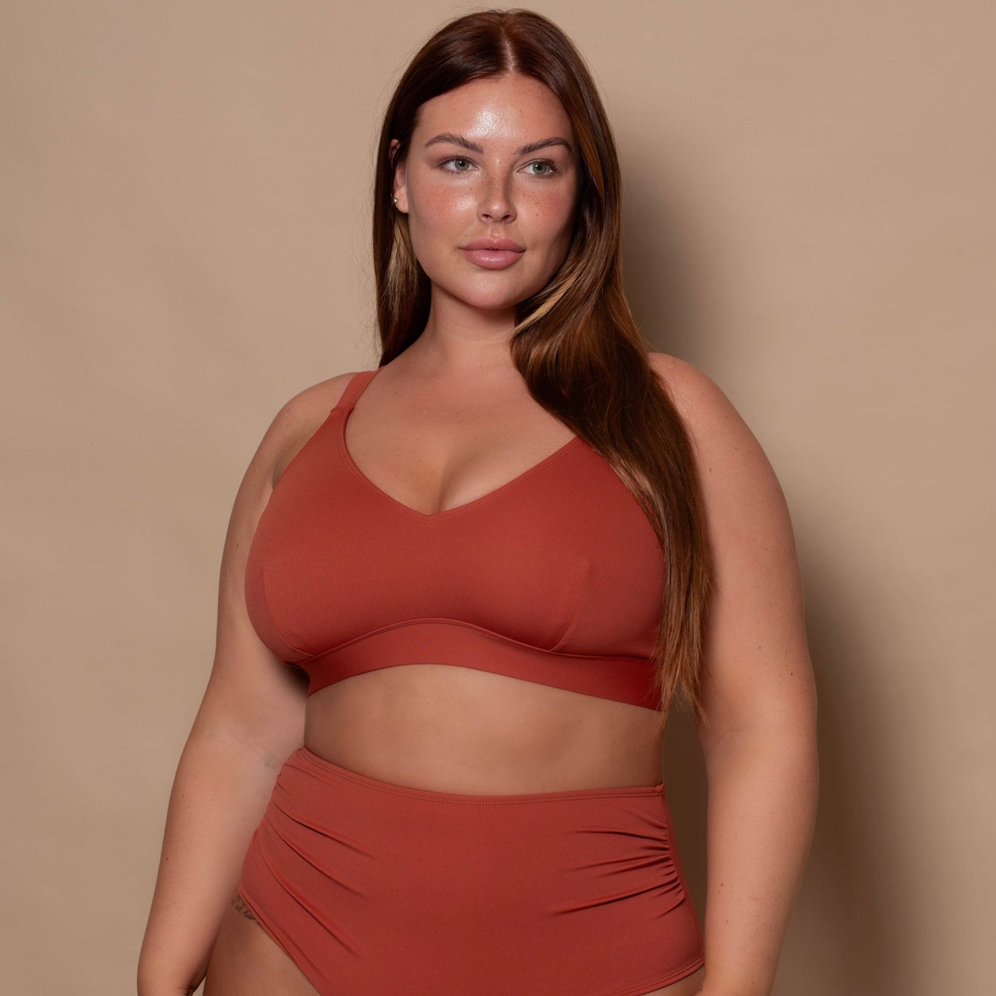 Rust Red Full Bikini Top