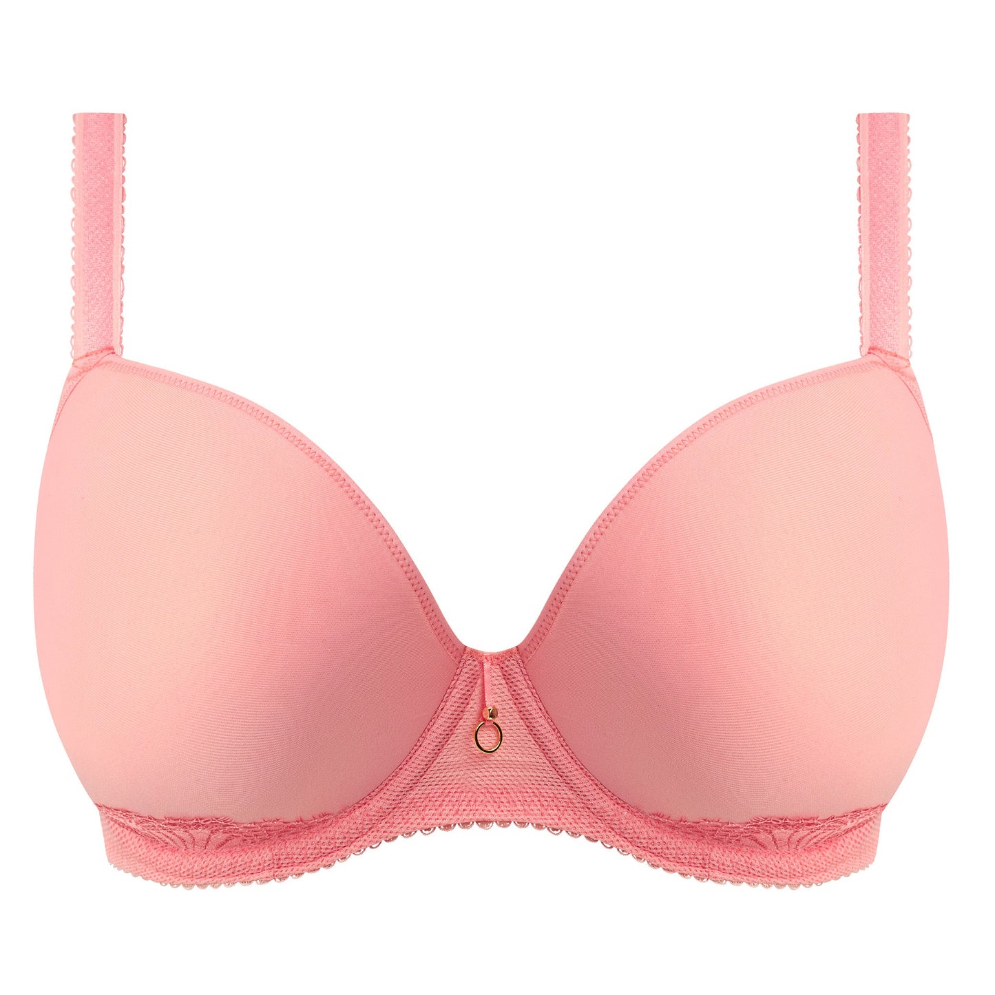 moulded plunge t shirt bra in peach color