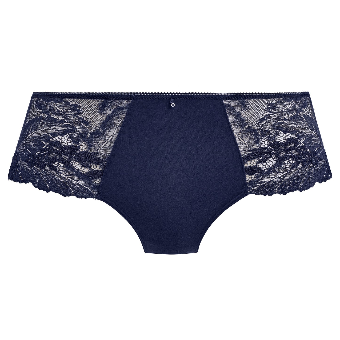 woman's lingerie short in dark blue lace with little strass details