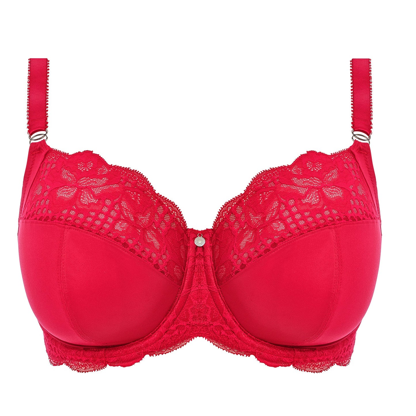 big cup bra with lace details in red