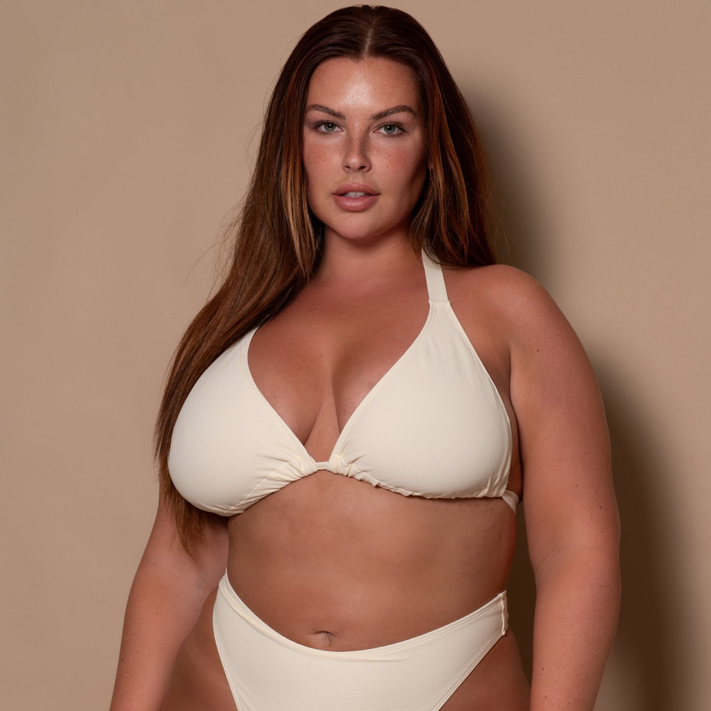 Cream Triangle Bikini top