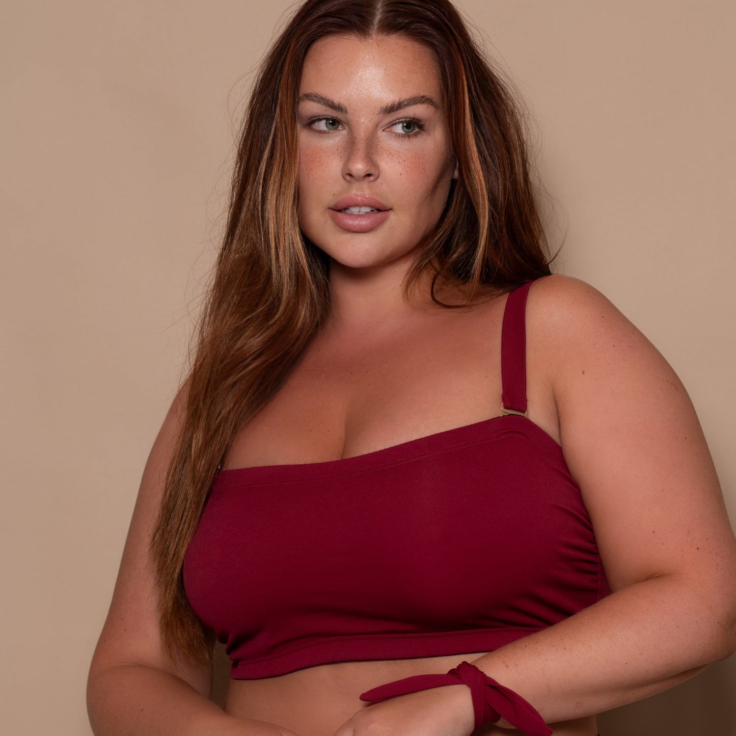 Pomegranate Bandeau Multiway Bikini Top