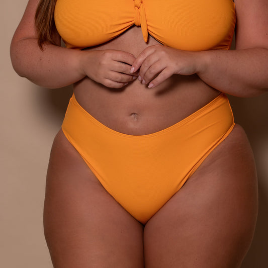 plussize ribbed yellow bikini briefs