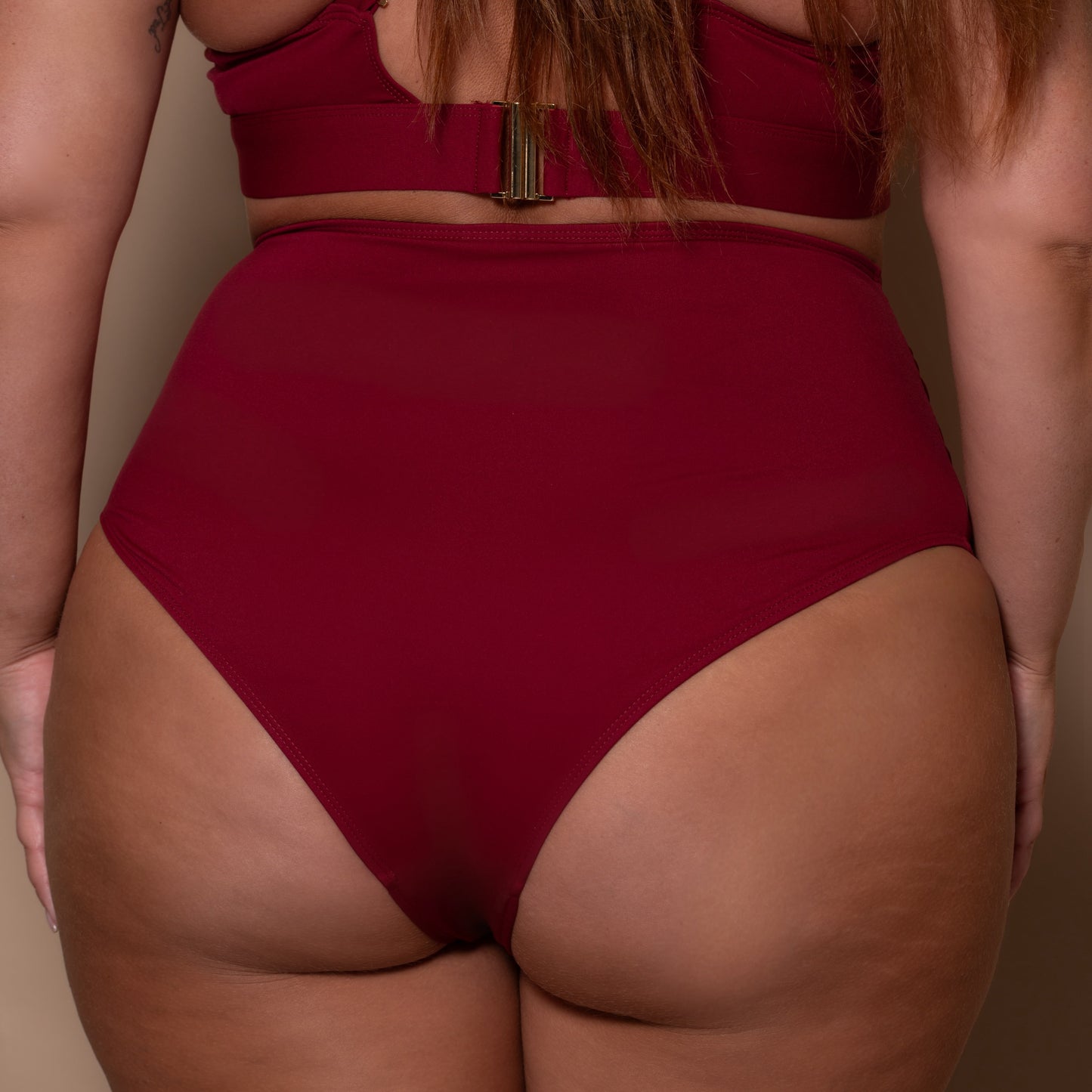 Pomegranate High Waist Bikini Briefs