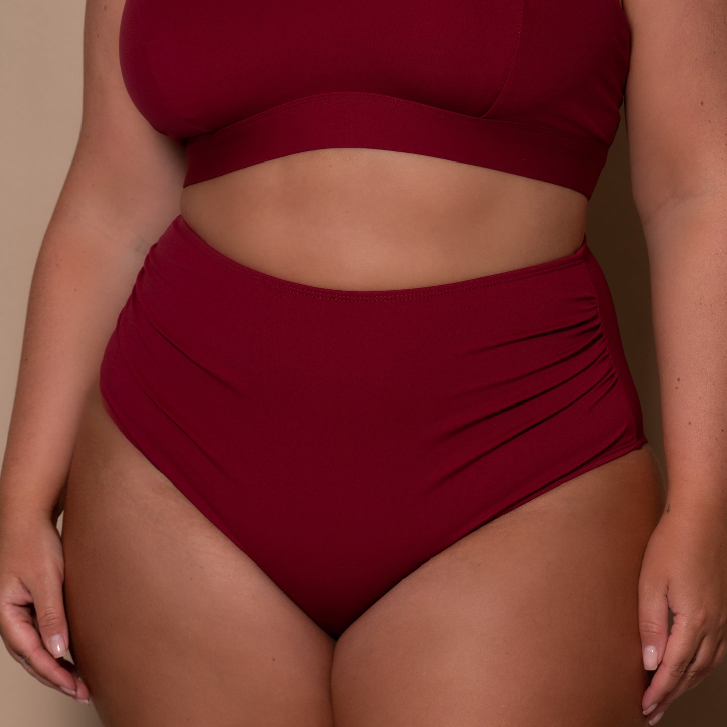 Pomegranate High Waist Bikini Briefs