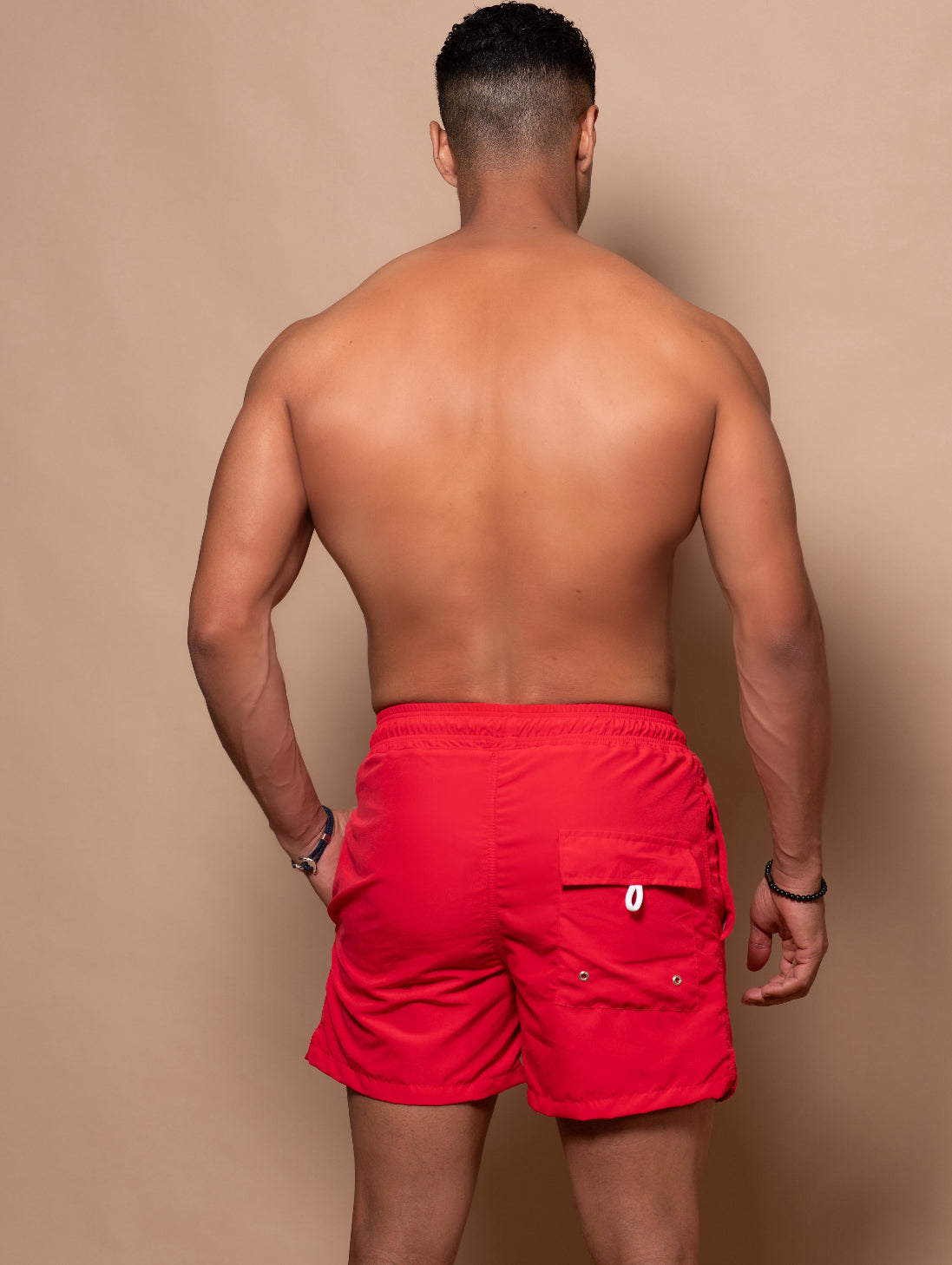 Men Swim Short Classic Fit Red