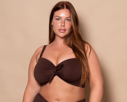 Coffee Bandeau Multiway Bikini Top