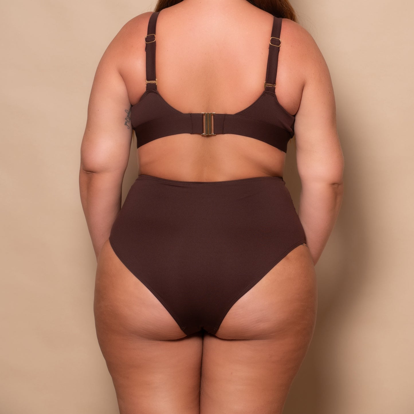 Coffee High Waist Bikini Briefs