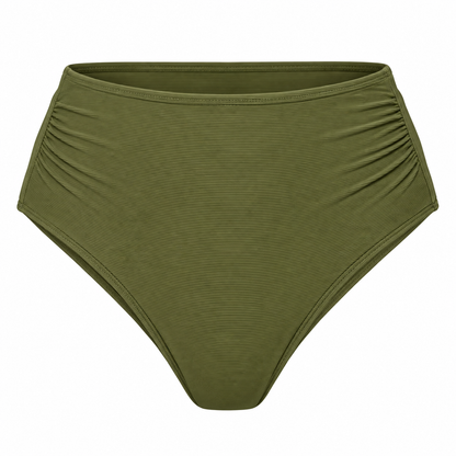 Khaki High Waist Bikini Briefs
