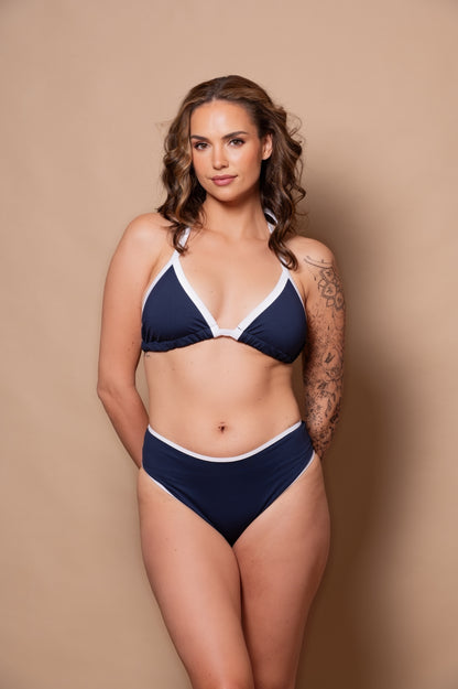 Azur Navy Triangle Bikini Top
