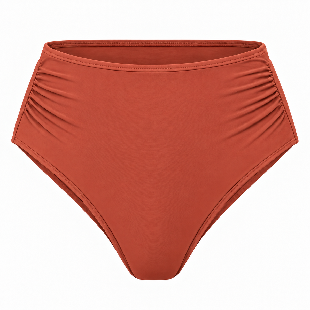 Roest Rood Hoge Taille Bikini Slip