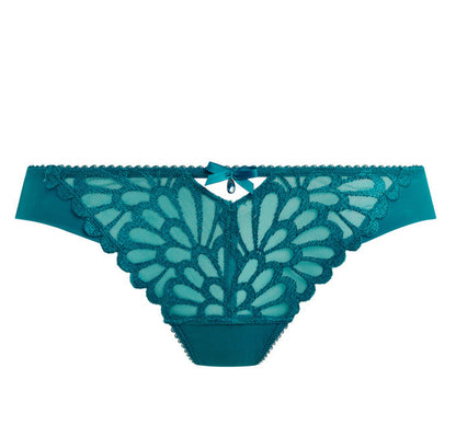 brazilian in Teal color with art deco embroidery