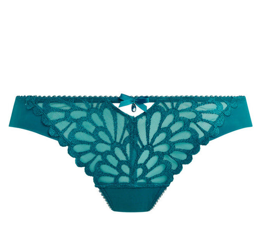 brazilian in Teal color with art deco embroidery