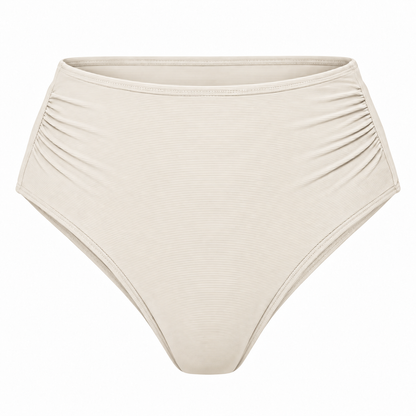Crème Hoge Taille Bikini Slip