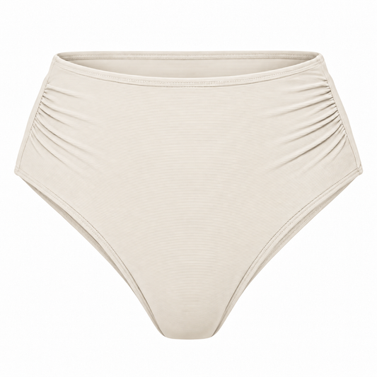 Cream High Waist Bikini Briefs