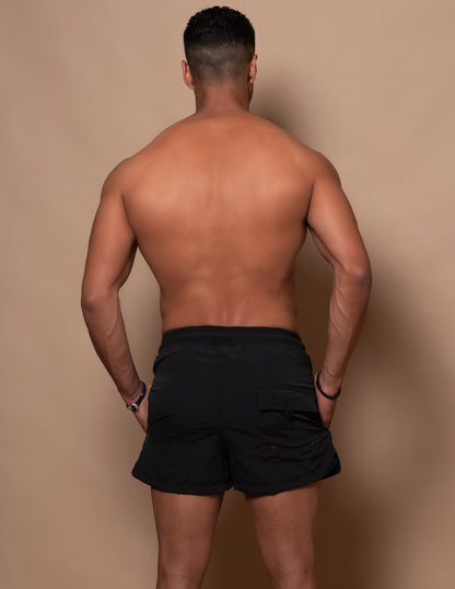 Men Swim Short Tailored Fit Black