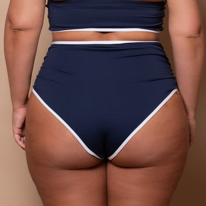 Azur Navy Adjustable High Waist Bikini Briefs