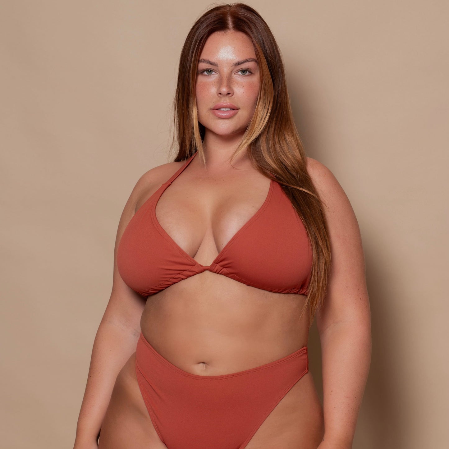 Rust Red Triangle Bikini Top