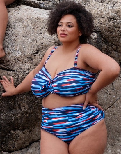 high waist bikini briefs with print 