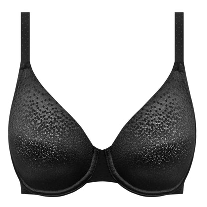 Black underwired contour bra with shiny dots