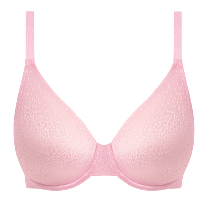 smooth t-shirt bra in a bright pink color with shiny dots