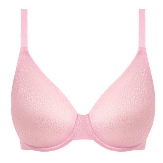 smooth t-shirt bra in a bright pink color with shiny dots