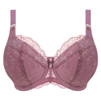 padded big cup plunge bra in heather purple against a white background
