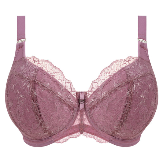 padded big cup plunge bra in heather purple against a white background