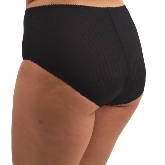 Black plussize high-waisted underwear on a white background