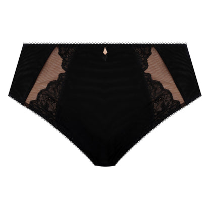 Black lace underwear on a white background