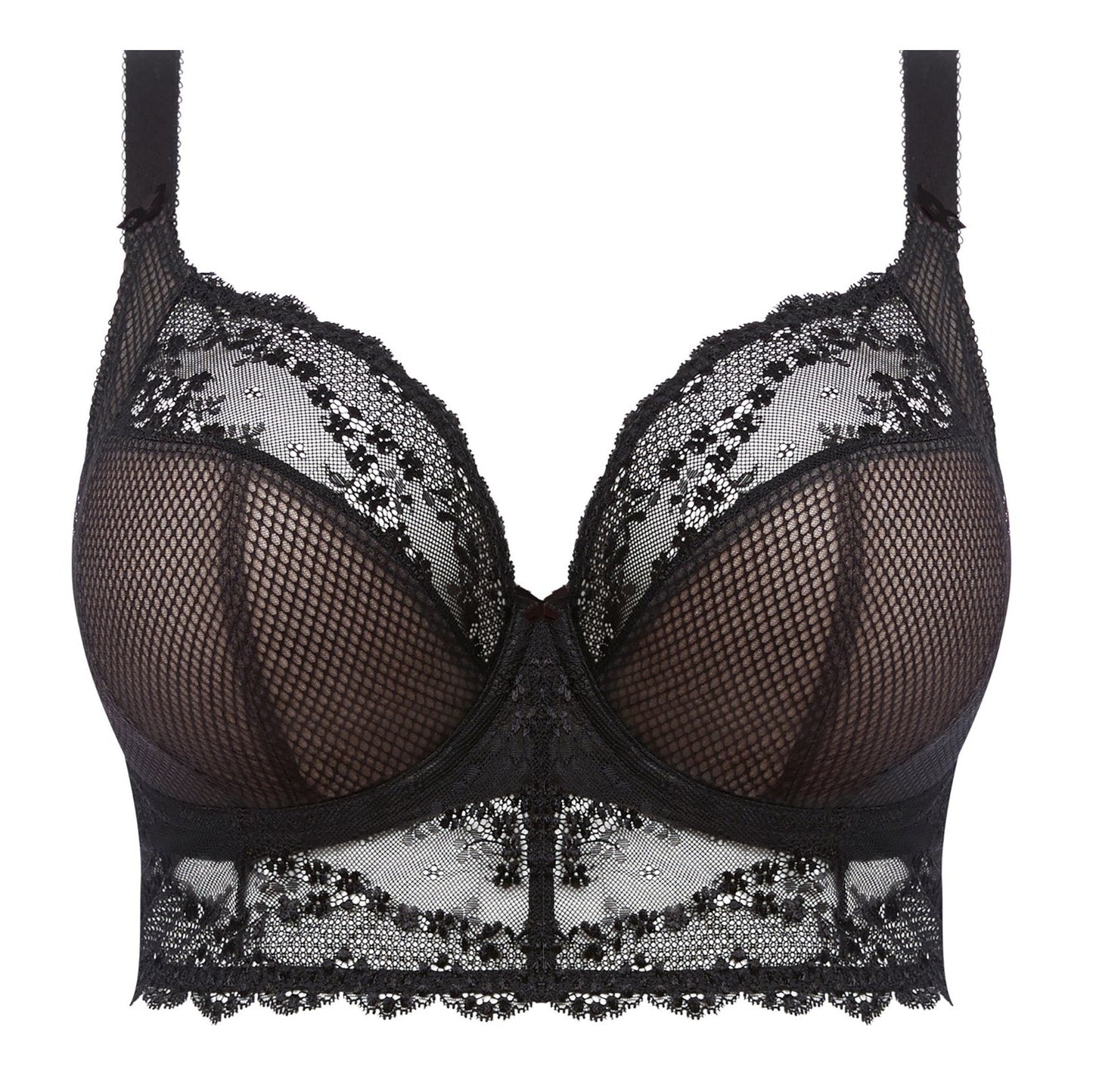 big cups bralette in black mesh and lace