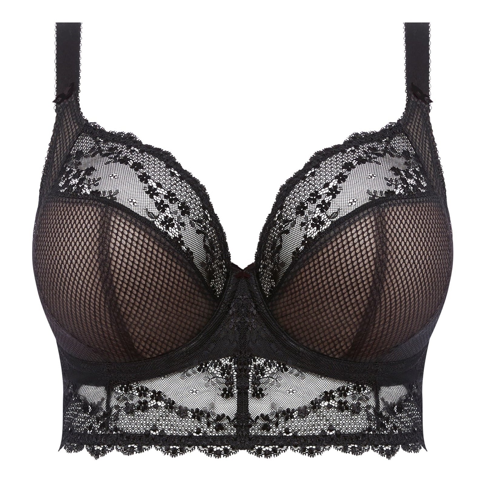 big cups bralette in black mesh and lace