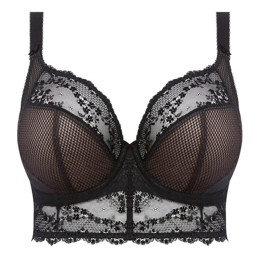 big cups bralette in black mesh and lace