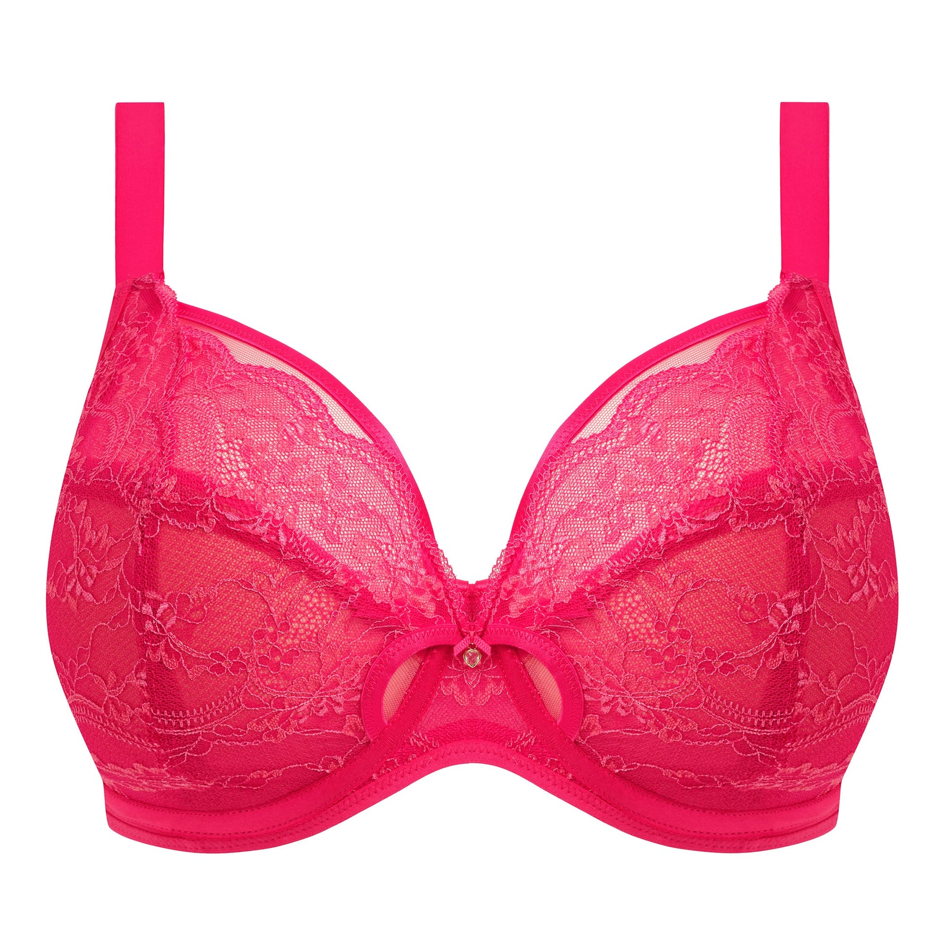 azalea pink underwired plussize plunge bra 