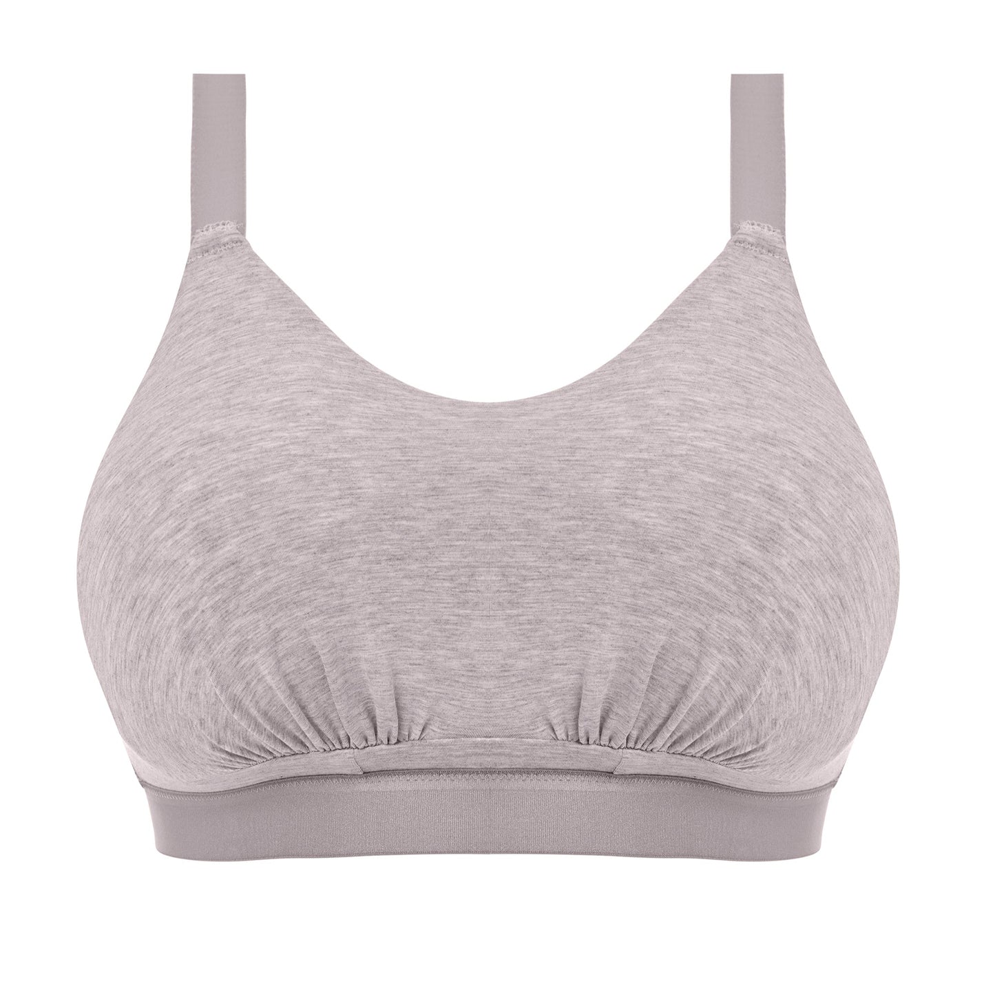 Grey bralette on a white background