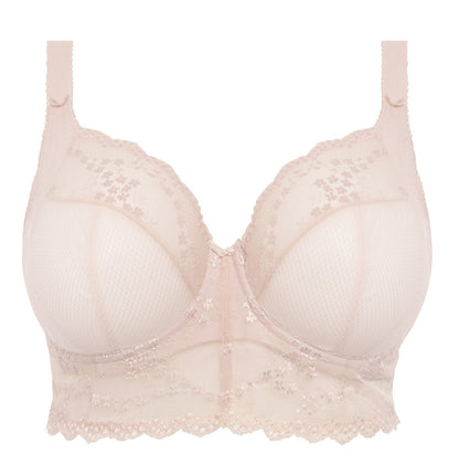 Big cups pink lace bralette with embroidered flowers 
