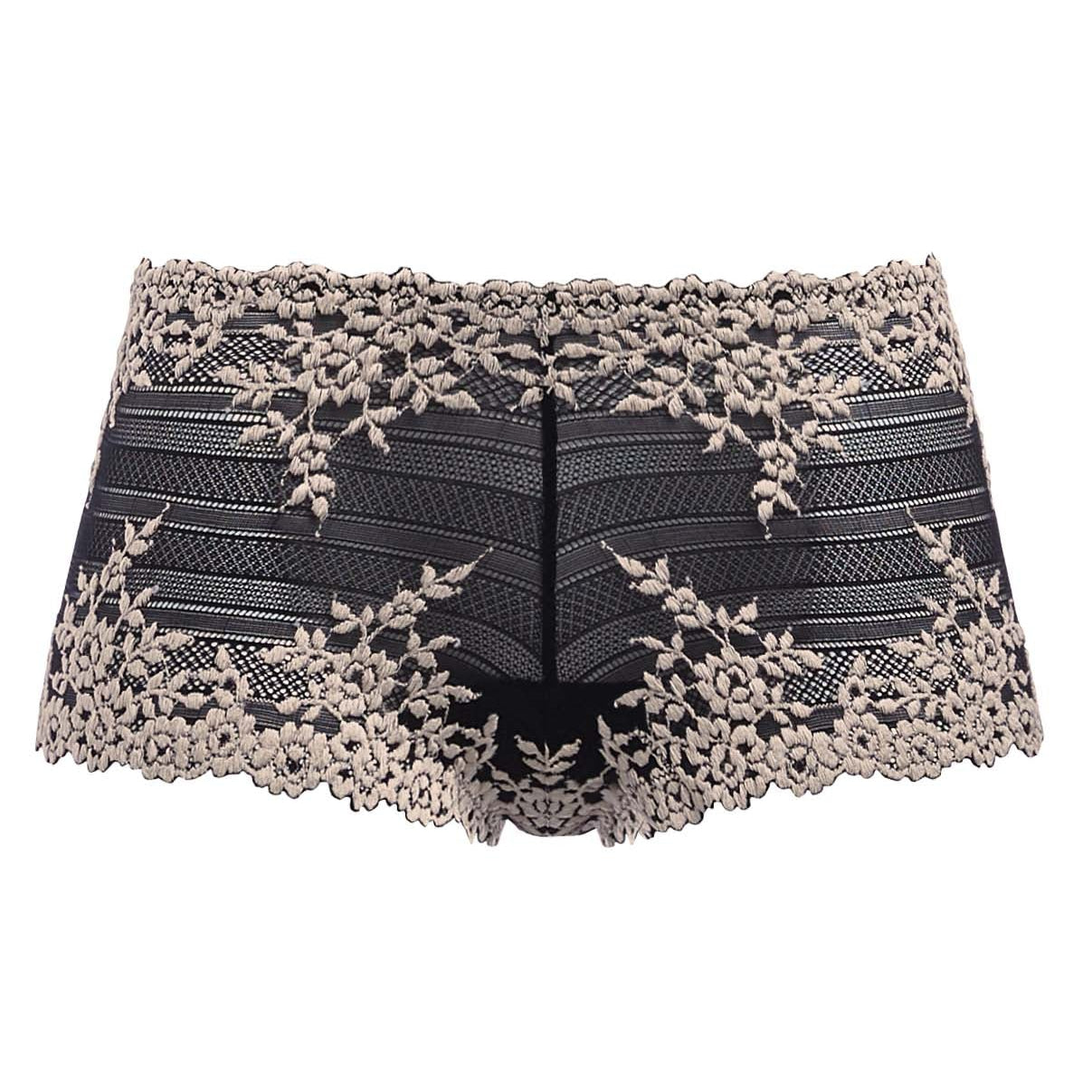 women's lingerie short in lace with embroidered flowers