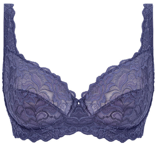 denim blue lace bra