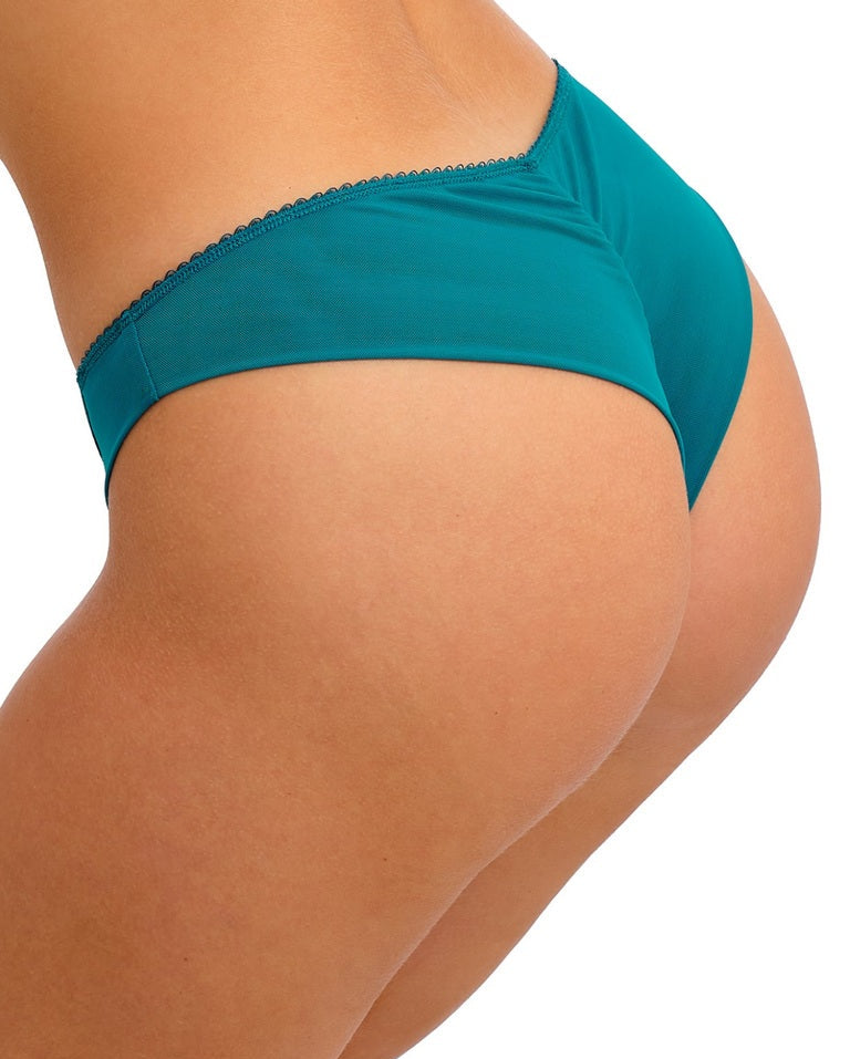 brazilian in Teal color with art deco embroidery