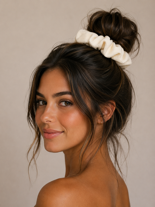 Cream Scrunchie