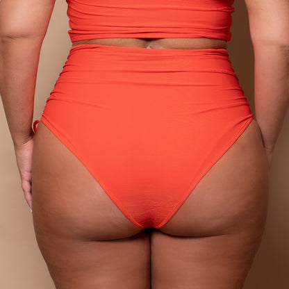 Azur Orange Adjustable High Waist Bikini Briefs