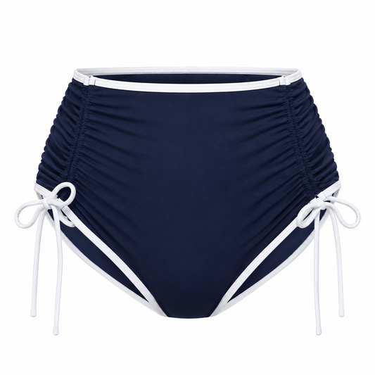 Azur Navy Adjustable High Waist Bikini Briefs