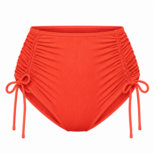 Azur Orange Adjustable High Waist Bikini Briefs