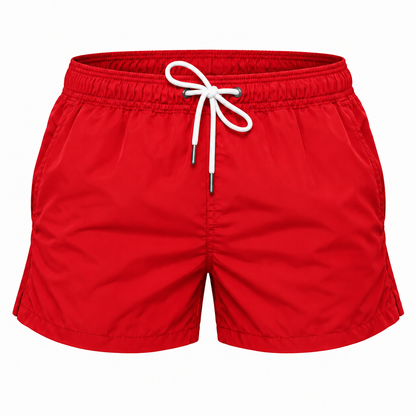 Short De Bain Homme Ajustée Rouge